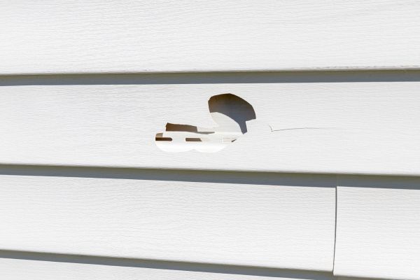 White Vinyl Siding Repair in Keller